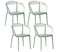 Set of 4 Garden Chairs MALEVIZI Stacking Green