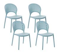 Beliani Set Of 4 Garden Chairs Ostia Light Blue