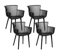 Beliani Set Of 4 Garden Chairs Pesaro Black