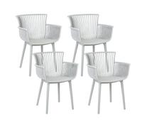 Beliani Set Of 4 Garden Chairs Pesaro Light Grey