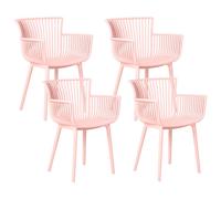 Beliani Set Of 4 Garden Chairs Pesaro Pink