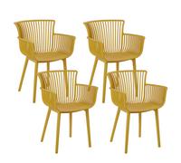 Beliani Set Of 4 Garden Chairs Pesaro Yellow