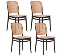 Beliani Set Of 4 Garden Chairs Plose Beige