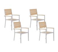 Beliani Set Of 4 Garden Chairs Prato Beige