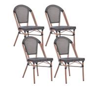 Beliani Set Of 4 Garden Chairs Rifreddo Pe Rattan Grey