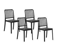 Beliani Set Of 4 Garden Chairs Sersale Synthetic Material Black