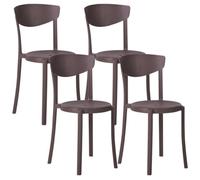 Beliani Set Of 4 Garden Chairs Vieste Brown