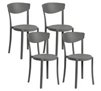 Set of 4 Garden Chairs VIESTE Dark Grey