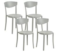 Beliani Set Of 4 Garden Chairs Vieste Light Grey