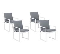 Beliani Set Of 4 Garden Chairs With Cushions Pancole Fabric Grey
