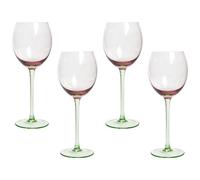 Beliani Set Of 4 Wine Glasses Diopside 360 Ml Pink