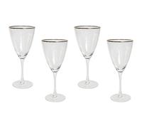 Beliani Set Of 4 Wine Glasses Topaz 380 Ml Transparent