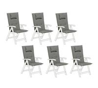 Beliani Set Of 6 Back/seat Cushions Java/amantea 50 X 70 Cm Grey