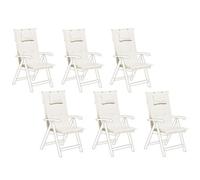 Beliani Set Of 6 Back/seat Cushions Java/amantea 50 X 70 Cm Off-White