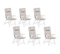 Beliani Set Of 6 Back/seat Cushions Java/amantea 50 X 70 Cm Taupe