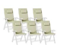 Set of 6 Back/Seat Cushions JAVA/AMANTEA PREMIUM 50 x 70 cm Green