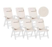Beliani Set Of 6 Back/seat Cushions Java/amantea Premium 50 X 70 Cm Light Beige