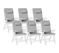 Set of 6 Back/Seat Cushions JAVA/AMANTEA PREMIUM 50 x 70 cm Light Grey