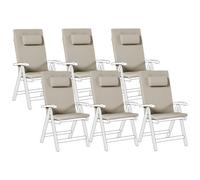 Set of 6 Back/Seat Cushions JAVA/AMANTEA PREMIUM 50 x 70 cm Taupe