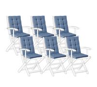 Beliani Set Of 6 Back/seat Cushions Java/amantea Premium 50 X 71 Cm Blue