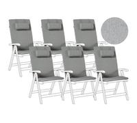 Beliani Set Of 6 Back/seat Cushions Java/amantea Premium 50 X 71 Cm Grey Melange