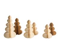 Beliani Set Of 6 Christmas Decorations Ranelva Christmas Tree 14/19/25 Cm Brown/ Beige