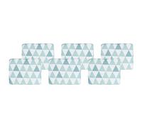 Beliani Set Of 6 Garden Chair Cushions Tolve 39 X 31 Cm Light Blue