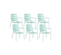 Beliani Set Of 6 Garden Chairs Terenzo Metal Mint Green