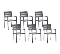Beliani Set of 6 Garden Chairs VERNIO Black, Black
