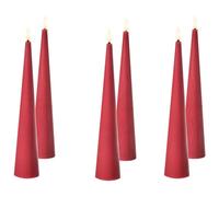 Set of 6 LED Candles AURUM 28 cm Red