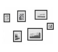 Beliani Set Of 6 Photo Frames Zinare Landscape Black