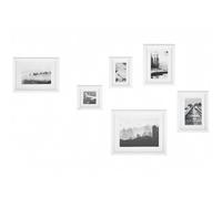 Beliani Set Of 6 Photo Frames Zinare Landscape White