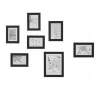 Beliani Set Of 7 Photo Frames Denkoro Urban Motif Black