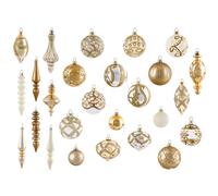 Beliani Set Of 70 Baubles Flicker Glass Gold