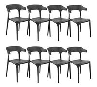 Beliani Set Of 8 Dining Chairs Gubbio Black
