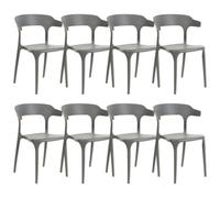 Beliani Set Of 8 Dining Chairs Gubbio Grey