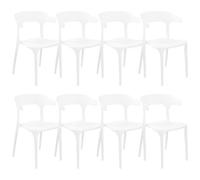 Beliani Set Of 8 Dining Chairs Gubbio White