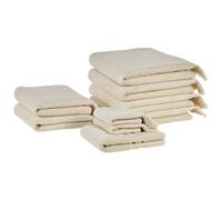 Beliani Set Of 9 Towels Atiu Terry Cotton Beige
