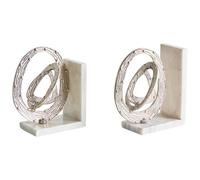 Beliani Set Of Bookends Rabina Marble Silver