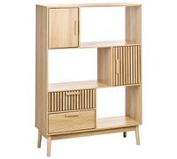 Beliani Shelving Unit Lynwood 140 Cm Light Brown
