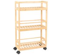 Beliani Shelving Unit Quintay Bamboo Wood Light Brown