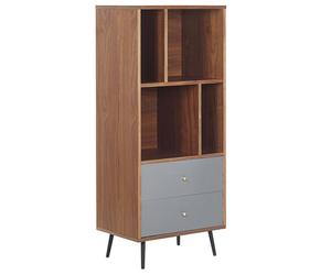 Beliani Shelving Unit Richmond 139 Cm Dark Walnut