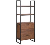 Beliani Bookcase Tifton Dark Brown, Brown
