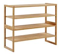 Beliani Shelving Unit Uvalda Bamboo Wood Light Brown