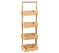 Beliani Shelving Unit Vaupes Bamboo Wood Light Brown
