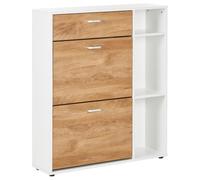 Beliani Shoe Storage Cabinet Mackay Light Brown/ White