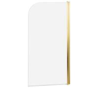 Minimalist Shower Bath Screen Tempered Glass Adjustable 140 x 70 cm Gold Lapan