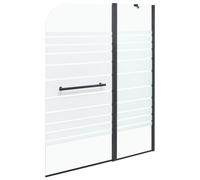 Shower Bath Screen 140 x 100 cm Black TUAPI