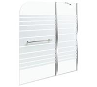 Minimalist Shower Bath Screen with Doors Tempered Glass 140 x 120 cm Silver Tuapi