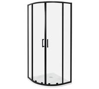Shower Enclosure 80 x 80 x 185 cm Black JUKATAN